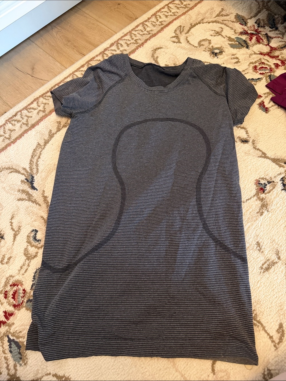 Striped Short Sleeve Tunic Dress in Charcoal Gray LuLuLemon